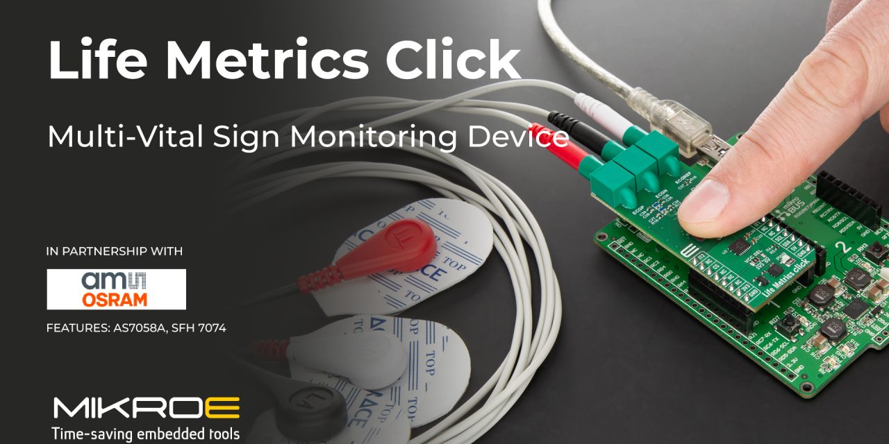 Life Metrics Click provides all-in-one biomedical analogue front-end for PPG, ECG, BioZ and EDA