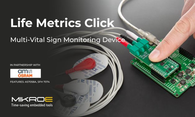Life Metrics Click provides all-in-one biomedical analogue front-end for PPG, ECG, BioZ and EDA