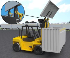 700 Forklift unloader Contrinex uniquely robust inductives help with the ‘Heavy Lifting’