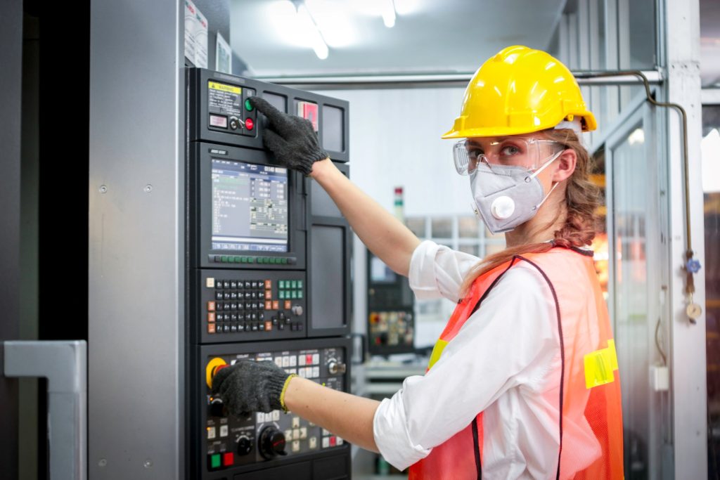 woman control panel