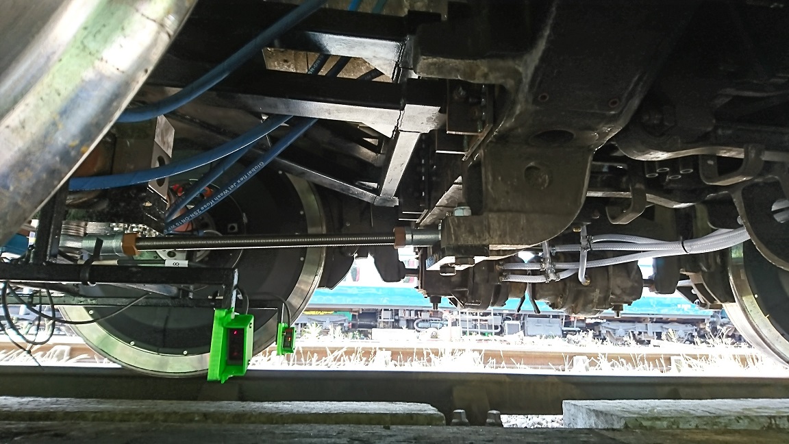 Laser triangulation sensors measure lateral position of rail bogie wheels relative to the track in groundbreaking ActiWheel project