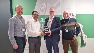 Farnell receiving Farnell wins Global Distributor of the Year award from GCT Farnell wins ‘Global Distributor of the Year’ award from Global Connector Technology