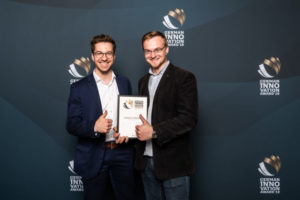 HARTING Product Manager Maximilian Rohrer left Technical Editor Jonas Diekmann copy HARTING’s ix Industrial connector wins the German Innovation Award