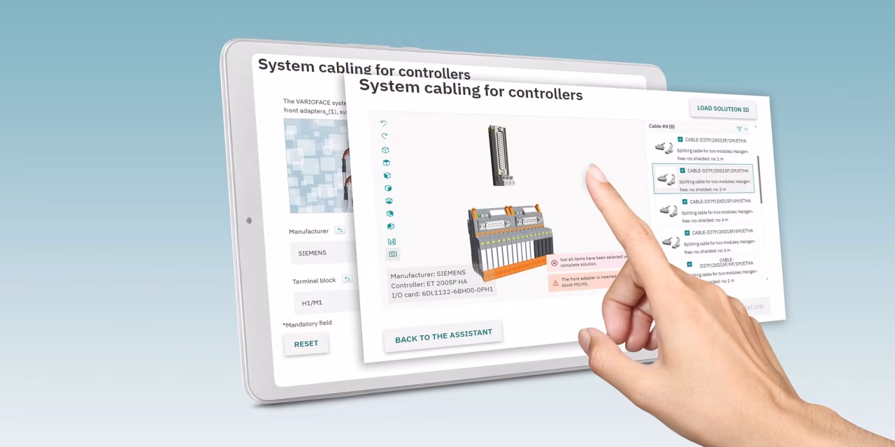 New online configurator for system cabling for controllers makes selection quick and easy