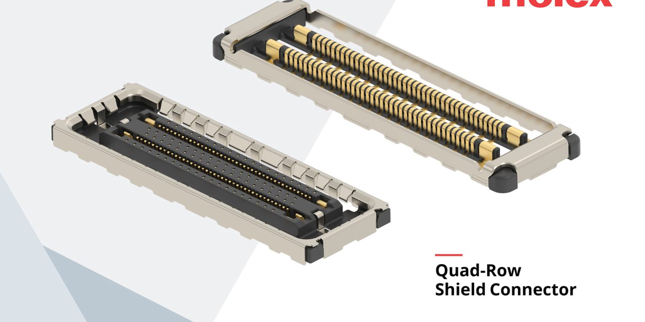Molex announces availability of industry-first Quad-Row Board-to-Board Connectors with EMI Shields