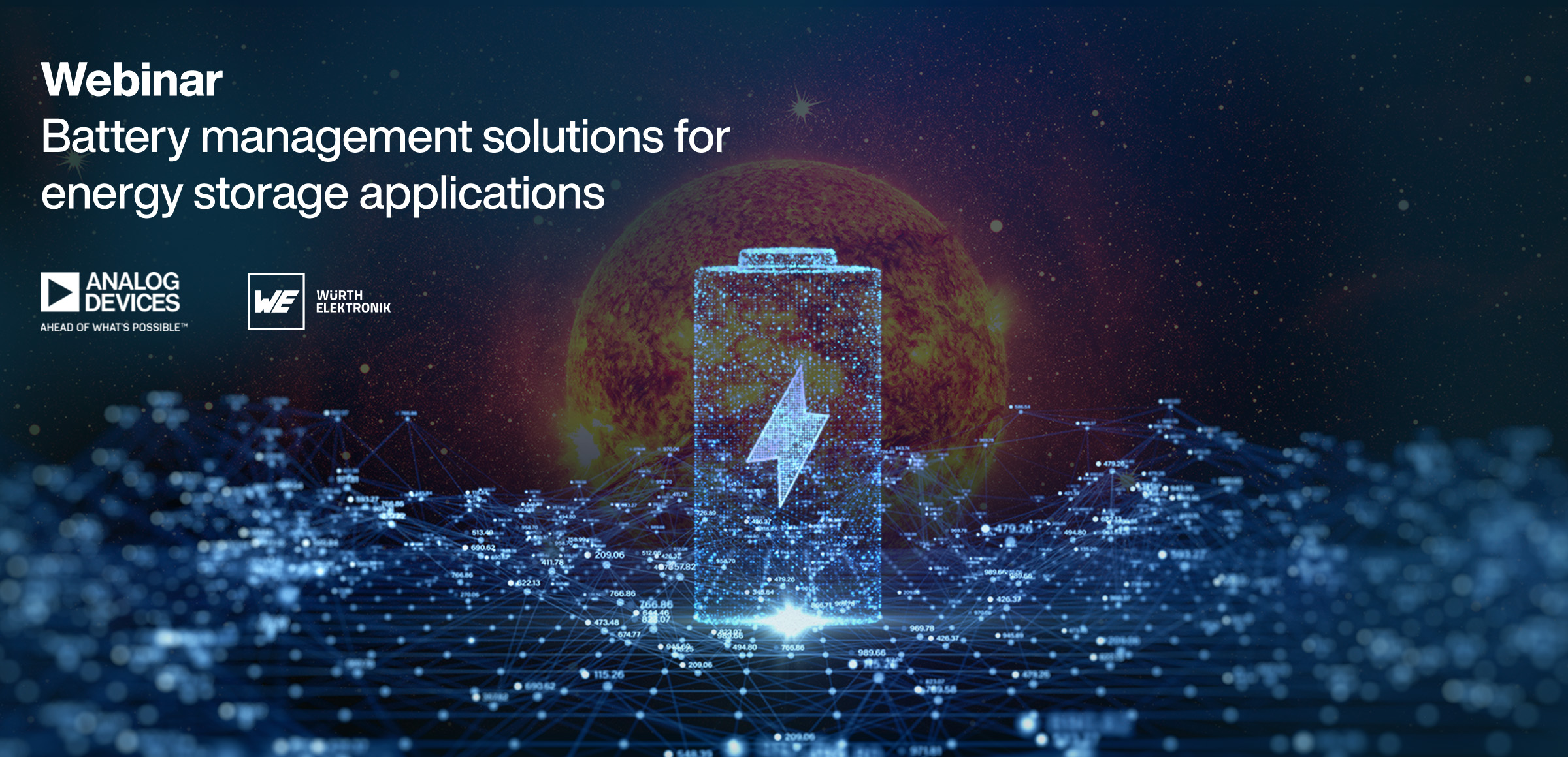 Mouser Electronics, Analog Devices and Würth Elektronik present webinar on Battery Management Solutions for Energy Storage