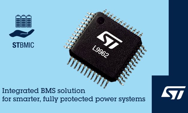 STMicroelectronics’ L9962 battery-management IC ensures longer-lasting lithium power