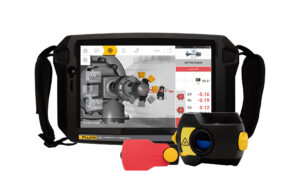 NewScreen NewLabel 831 SHAFTALIGN touch device and sensors Fluke 831 Laser Shaft Alignment Tool simplifies precision shaft alignment, saving thousands in downtime and energy waste