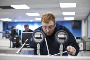 Pressure calibration equipment being assessed by Alex Andrew Metrology Sales Technician Half a million pound laboratory brings job creation to Smethwick in Birmingham