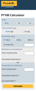 Screen Shot 2021 11 25 at 09.01.38 New PT100 Calculator by Fluke Calibration