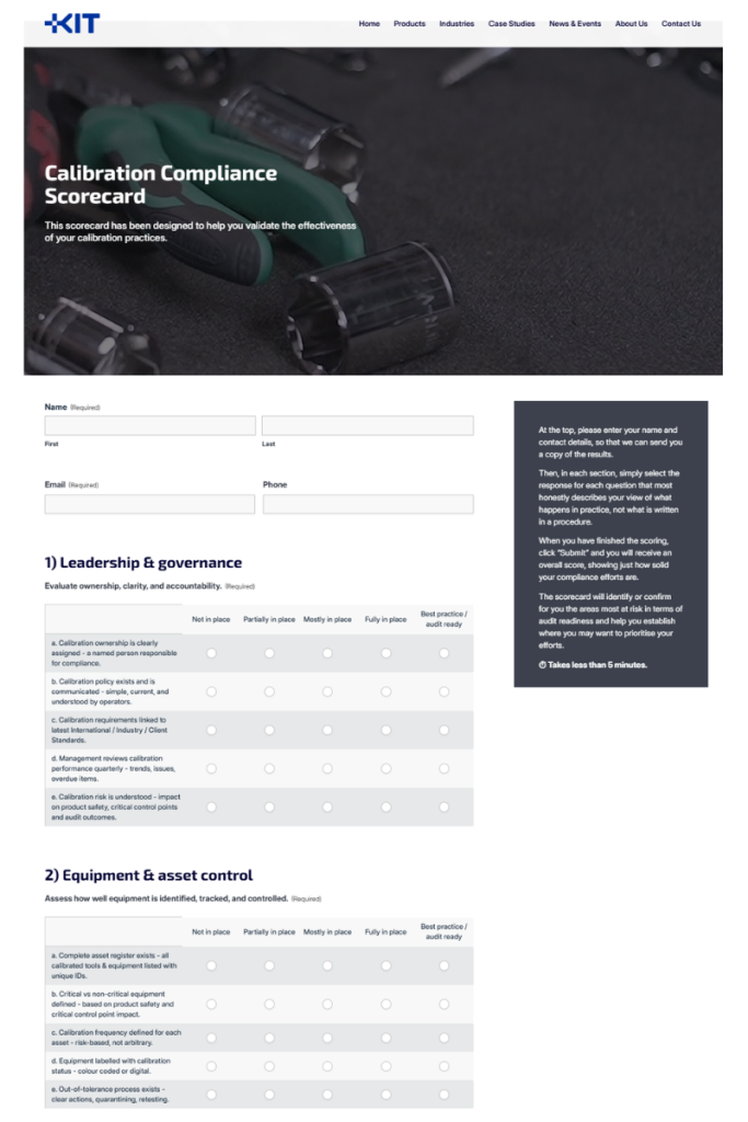 New scorecard helps manufacturers spot calibration compliance gaps before auditors do