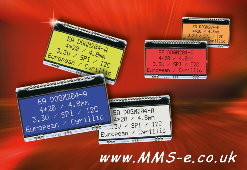 mms e ea dogm204 New ePAPER display 3.3V, SPI, sunlight readable