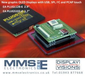 mms1 New, OLED display with USB, SPI, I²C and PCAP touch