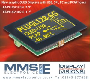 mms2 New, OLED display with USB, SPI, I²C and PCAP touch